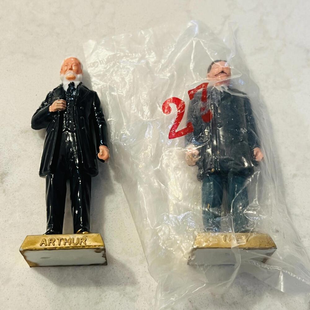2 VTG 1960's MARX US Presidents WILLIAM TAFT CHESTER A. ARTHUR Figures